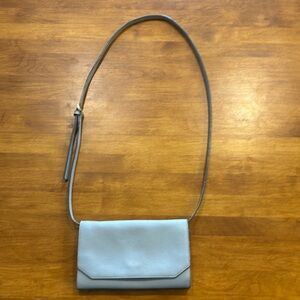NORDSTROM CROSSBODY CLUTCH BAG 2 Way Bag Crossbody Clutch Gray Pebbled Leather☀️